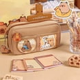 thumbnail image 3 of Capybara Themed Zipper Pouch for School Organization with Decorative Accessories and Notepad Stationery, 3 of 3