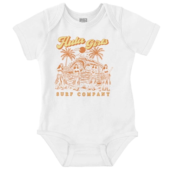 Hawaii Hula Girls Surf Company Gender Neutral Printed Baby Bodysuit Brisco Brands NB