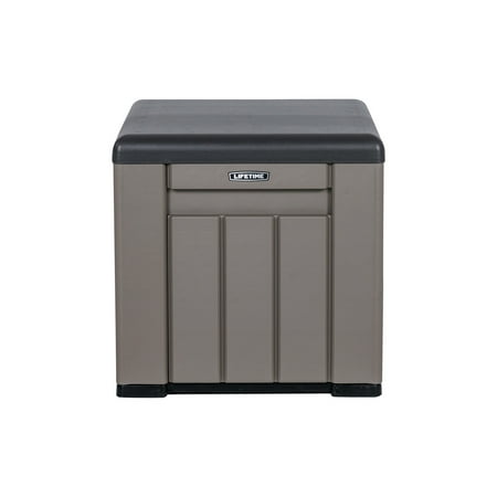 Lifetime New Outdoor Polyethylene Storage Cube/Deck Box, 25 Gallon, Gray (60372U)