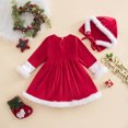 thumbnail image 6 of newwalpole Toddler Baby Girl Christmas Dress Santa Claus Dress Princess Dress Cute Christmas Outfit Red for Size 12-18 Months, 6 of 9
