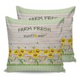 thumbnail image 7 of Outdoor Throw Pillow Cover Blooming Yellow Sunflowers Farm Bees Retro Wood Waterproof Cushion Covers 2 Pack Green Bufflao Plaid Pillow Cases Home Decoration for Patio Garden Couch Sofa, 7 of 7