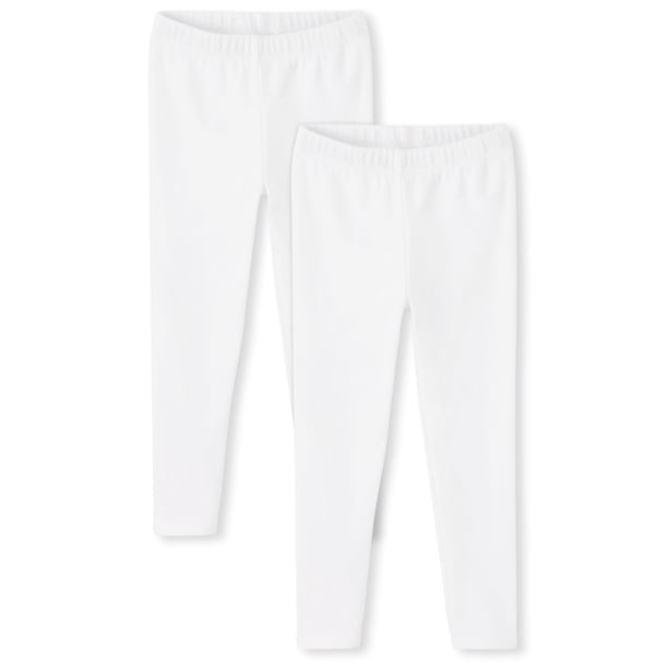 Leggins Gymboree para niñas y niños pequeños, color blanco, paquete de 2 unidades, talla 6