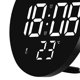 thumbnail image 2 of Reloj digital Despertador de para la decoración del dormitorio estar, Relojes eléctricos de pared con pantalla de fecha Negro Gloria Reloj de pared, 2 of 8