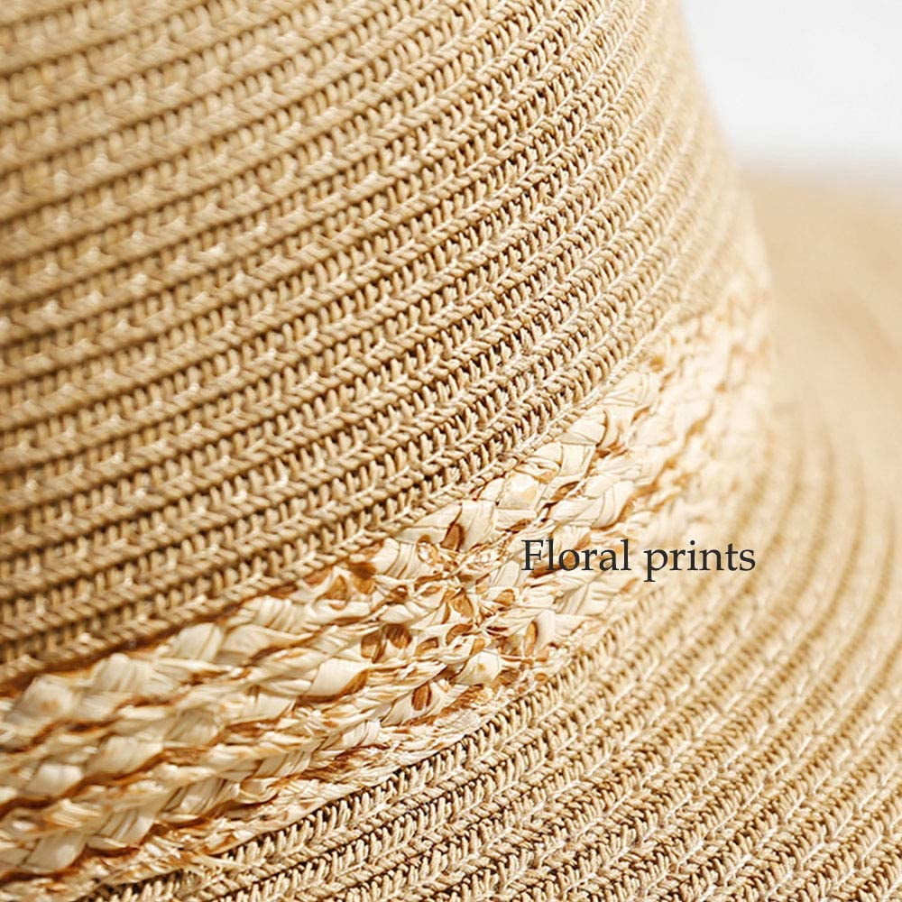 Raffia Straw Hat for Women Wide Brim 