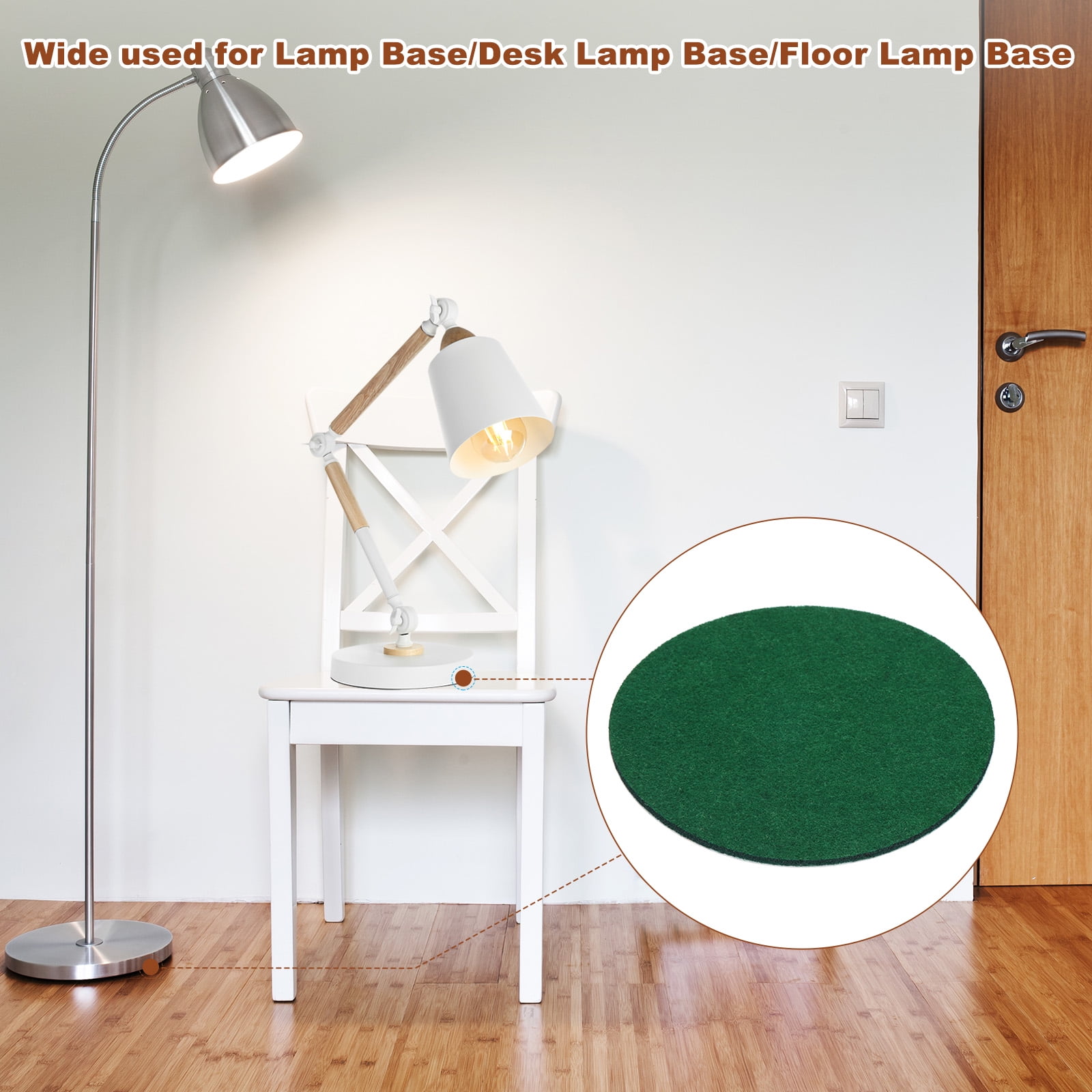 Uxcell 9 Inch Diameter Lamp Base Felt, 12Pack 3mm Thickness Round Soft Adhesive Felt, Dark Green