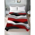thumbnail image 4 of Red Black Ombre Flat Sheets Only Twin XL Size, Soft Breathable Bed Top Sheets for Mattress, Modern Geometric Moire Abstract Art Luxury Bedding Flat Sheets for Home Hotel Bedroom Bed Protection, 4 of 9