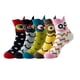 thumbnail image 1 of 5 pares de calcetines divertidos con diseño de animales para mujer, con diseño de gato y perro, talla única., 1 of 5
