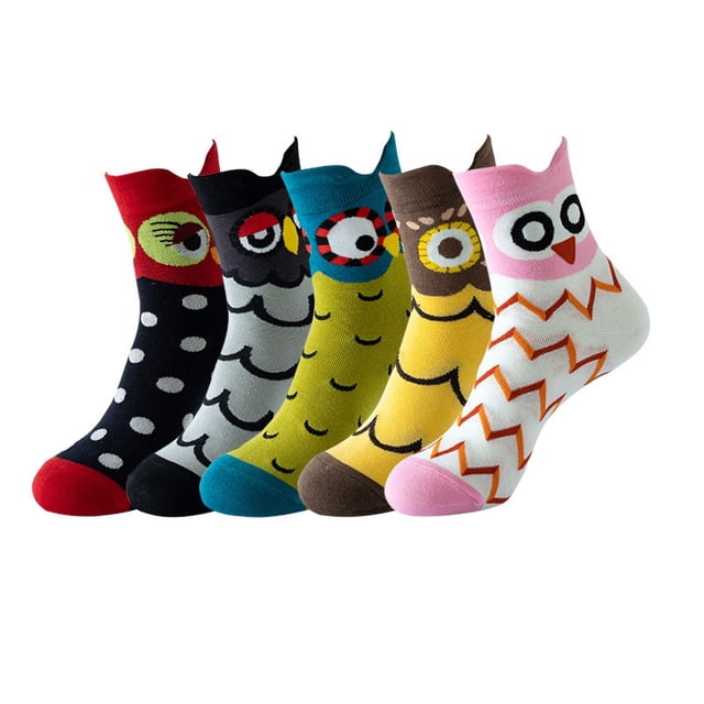 5 pares de calcetines divertidos con diseño de animales para mujer, con diseño de gato y perro, talla única.