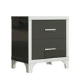 thumbnail image 4 of Noble House Elegant High Gloss Nightstand with Metal Handle,Black, 4 of 9
