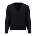 thumbnail image 4 of BODOAO Women's Button Down V Neck Long Sleeve Soft Knit Cardigan Sweater Women's Ice Linen Loose Thin V Neck Long Sleeve Cardigan Black M, 4 of 9