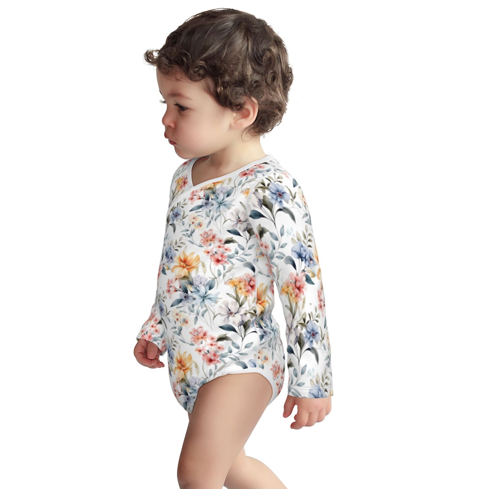 Xecao Lilies Flowers Print Baby unisex-baby Cotton Long-sleeve Bodysuits-18 Months