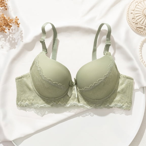 Babcutegg Bras for Women Lightweight Wireless Padded Full coverage Underwear for Women Green Size 38