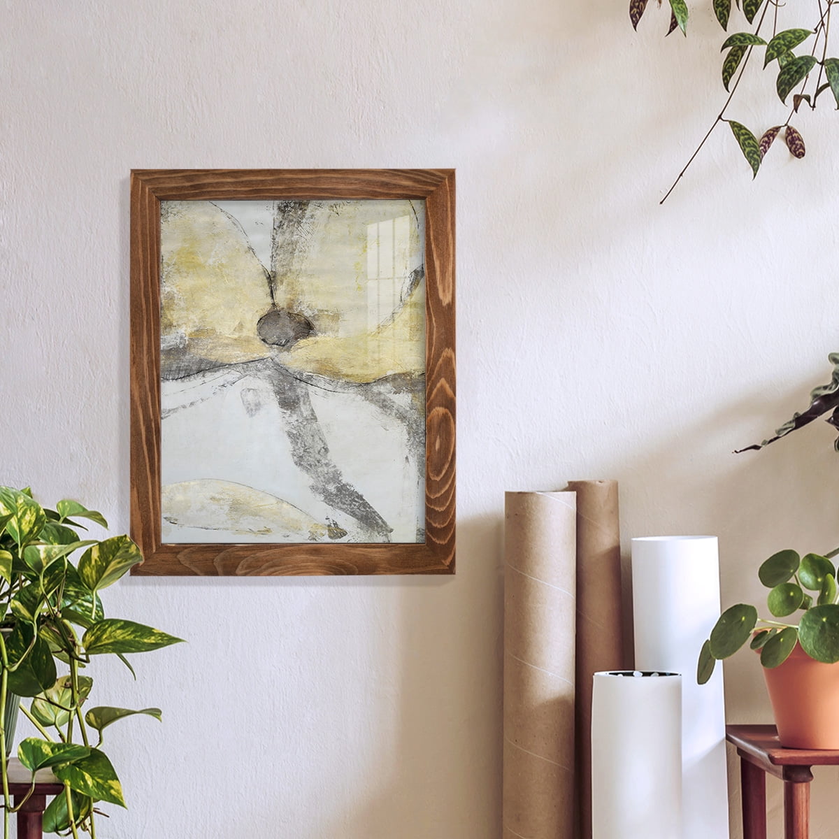 Une Fleur I - Framed Print w/glass - Walnut