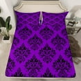 thumbnail image 2 of Erosebridal Vintage Dasmark Floral Bed Sheets Set Twin Size,Retro Gothic Theme Bedding Sets Twin Size,Purple Jacquard Design Bed Sheets Twin,Microfiber Bedroom Decoration,3pcs, 2 of 7