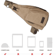 thumbnail image 3 of Canvas Sling Bag Crossbody Backpack Hiking Daypack Rucksack for Men Women Outdoor Cycling Travel, 3 of 5