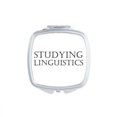 thumbnail image 1 of Short Phrase Studying Linguistics Square Mirror Portable Compact Pocket Makeup Double Sided Glass, 1 of 3