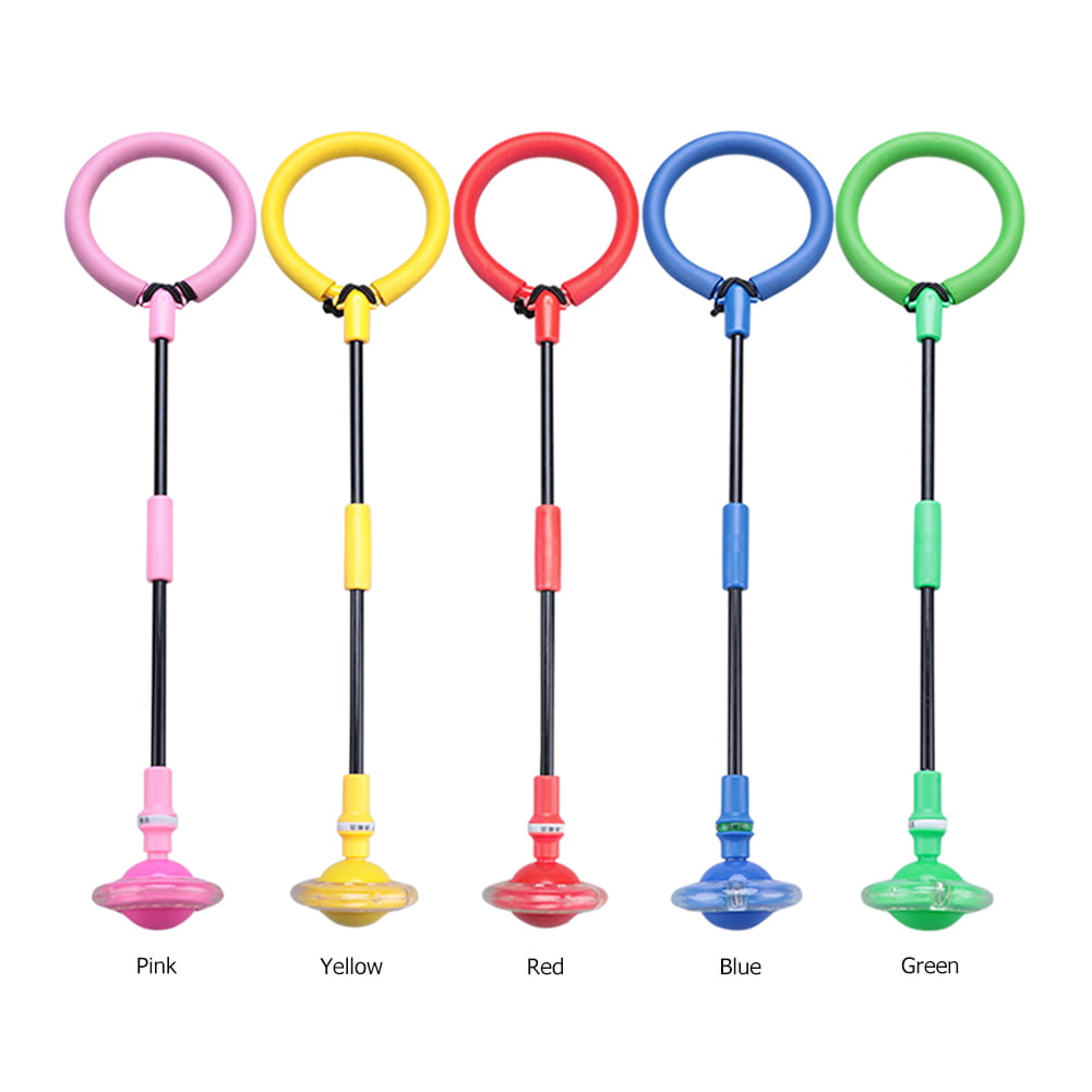 Kids Flash Jumping Rope Ball Outdoor Sports One Foot LED Skip Reaction Toy 