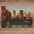 thumbnail image 3 of Ambesonne City Jigsaw Puzzle, Old Port Montreal Morning, Heirloom-Quality Fun Activity for Family Durable Cardboard, 1000 pcs, Red Orange Brown, 3 of 5