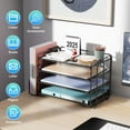 thumbnail image 6 of 4-Tier Paper Organizer With Magazine Holder, Desk Organizers and Accessories, Desk Accessories & Workspace Organizers, File Organizer for Office Supplies Storag (Black, 4-Tier), 6 of 7