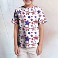 thumbnail image 2 of TOWED22 Boys Casual T-Shirts 4-12 Years Short Sleeve Crew Neck Cotton Tees Prints(White,3-4 Y), 2 of 4