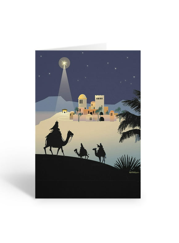 The Three Wise Men On Their Journey to the Nativity Scene Christmas Card - 18 Christmas Cards with Envelopes - 20190