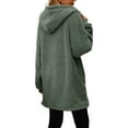 thumbnail image 6 of YDDIAN Long Hoodies for Women Zip Up Plus Size Long Warm Fleece Jackets Fuzzy Winter Dressy Cute Outerwear with Pockets Dark Gray XXL, 6 of 7