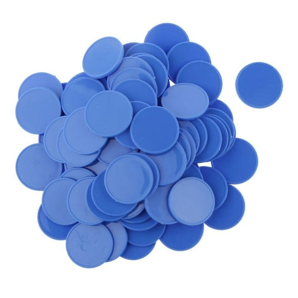 100x 25 Mm Plastic Casino Poker Chips Bingo Markers Token Toy Gift Blue