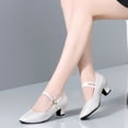 thumbnail image 4 of Purcolt Dance Shoes for Women Round Toe Low Block Heels Ankle Strap Mary Jane Shoes Slip On Dress Shoes for Business Work Office, 4 of 9