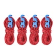 thumbnail image 1 of Cuerdas tensoras reflectantes rojas para carpas con ganchos en forma de S y hebillas: juego de 4 piezas para protección contra el viento en campamentos, 1 of 8