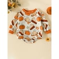 thumbnail image 2 of Bagilaanoe Newborn Baby Girl Boy Oversized Romper Sweatshirt Long Sleeve Bodysuits Print Pullover 3M 6M 12M 18M Infant Casual Tee Tops, 2 of 8