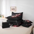 thumbnail image 6 of Homewish Happy Halloween 7-Piece Twin Bedding,Skull Rose Dragon Bedding Comforter Set,Black Red,Black Reversible, 6 of 8