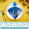thumbnail image 6 of PHYHOO Christmas Cloth Napkins Soft Blue and White Snowflakes in Various Styles Polyester Dinner Square Napkin for Family Restaurant Weddings Parties  2 PCS, 6 of 7