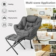 thumbnail image 3 of Vicamelia Modern Lazy Chair Lounge Armchair with Folding Footrest & Side Pocket, Gray, 3 of 7