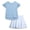 Light Blue, variant on RBX Girls Skorts Set Short Sleeve Ribbed Shirt and Stylish Ruffle Bike Skort for Girls 2 Piece