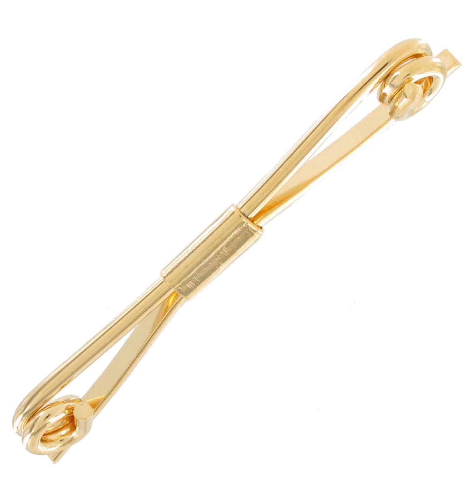 Yellow Gold Tone 2 1/8" Classic Traditional Mens Collar Clip Bar Adult