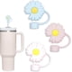 thumbnail image 1 of Paquete de 3 compatibles con vaso Stanley de 30 y 40 onzas, tapa de pajita de flores de 10 mm, lindas fundas de pajita de silicona, protectores de pajita, tapas de pajita de silicona suave de varias f, 1 of 4