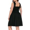 thumbnail image 6 of HDE Women's Plus Size Romper Dress with Built in Shorts Black 1X, 6 of 6