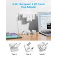 thumbnail image 2 of Adaptador de enchufe de viaje Kakyanill European con 4 tomas de corriente alterna y 4 USB, 2 of 7