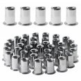 thumbnail image 1 of 100pcs M6 Écrou de Rivet Fileté à Tête Plate, Écrous de Rivet Filetés en Acier Inoxydable, Inserts Filetés pour Plastique Mental (12mm * 15mm), 1 of 5