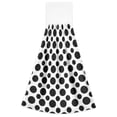 thumbnail image 2 of Black Polka Dots on White 2pcs Bathroom Hanging Towels Velcro Soft Hand Towel Absorbent Tie Towels for Kitchen Toilet Tea Bar Washcloth, 2 of 7