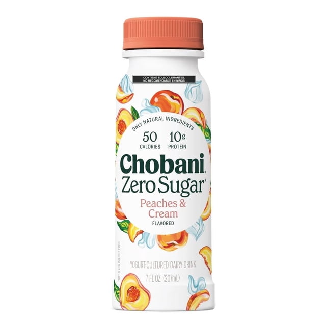 Yogurt griego bebible Chobani Zero peaches & cream 207ml