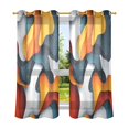 thumbnail image 6 of Yayeee Window Curtains Light Filtering 63"x42" Grommet Panel Pair Home Living Room Decor, Abstract Wavy, 6 of 7