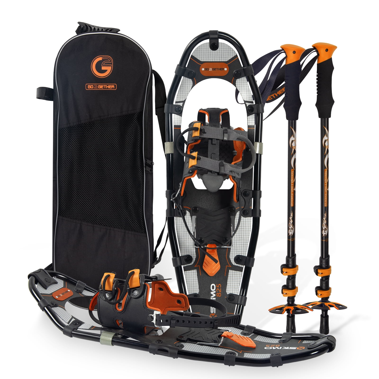 G2 25Inches Light Weight Snowshoes, with Special EVA Padded Ratchet Binding, Heel Lift, Toe Box