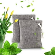 Air Purifying Bag - Bamboo Charcoal Air Purifying Deodorizer Bags 2 Pack Set for Fridge Freezers Cars Closet Shoes Kitchens Basements Bedrooms Living Areas - Keeps Rooms Fresh, Dry, and Odor Free