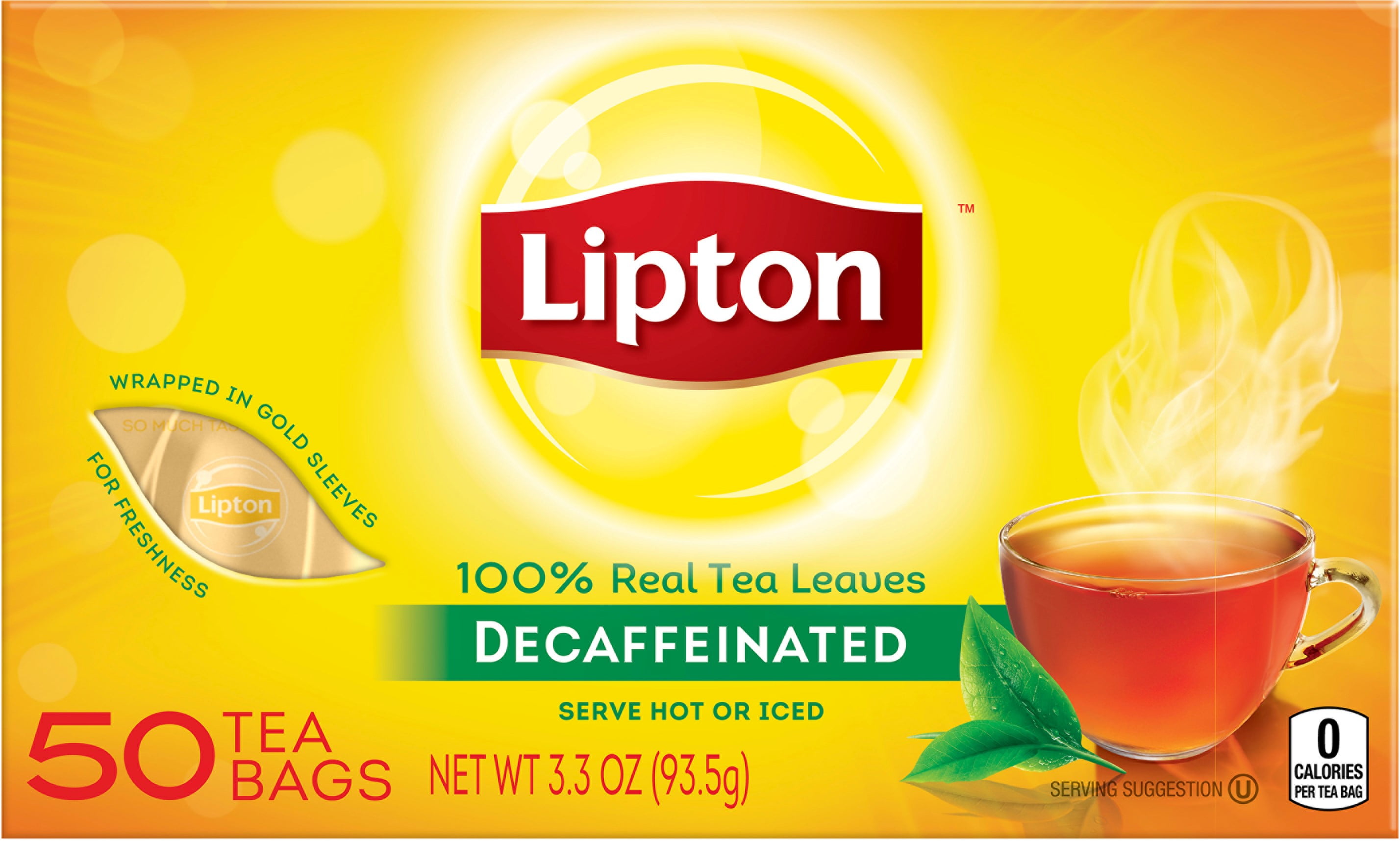 Lipton Black Tea Bags Decaffeinated 50 ct (Pack of 4)