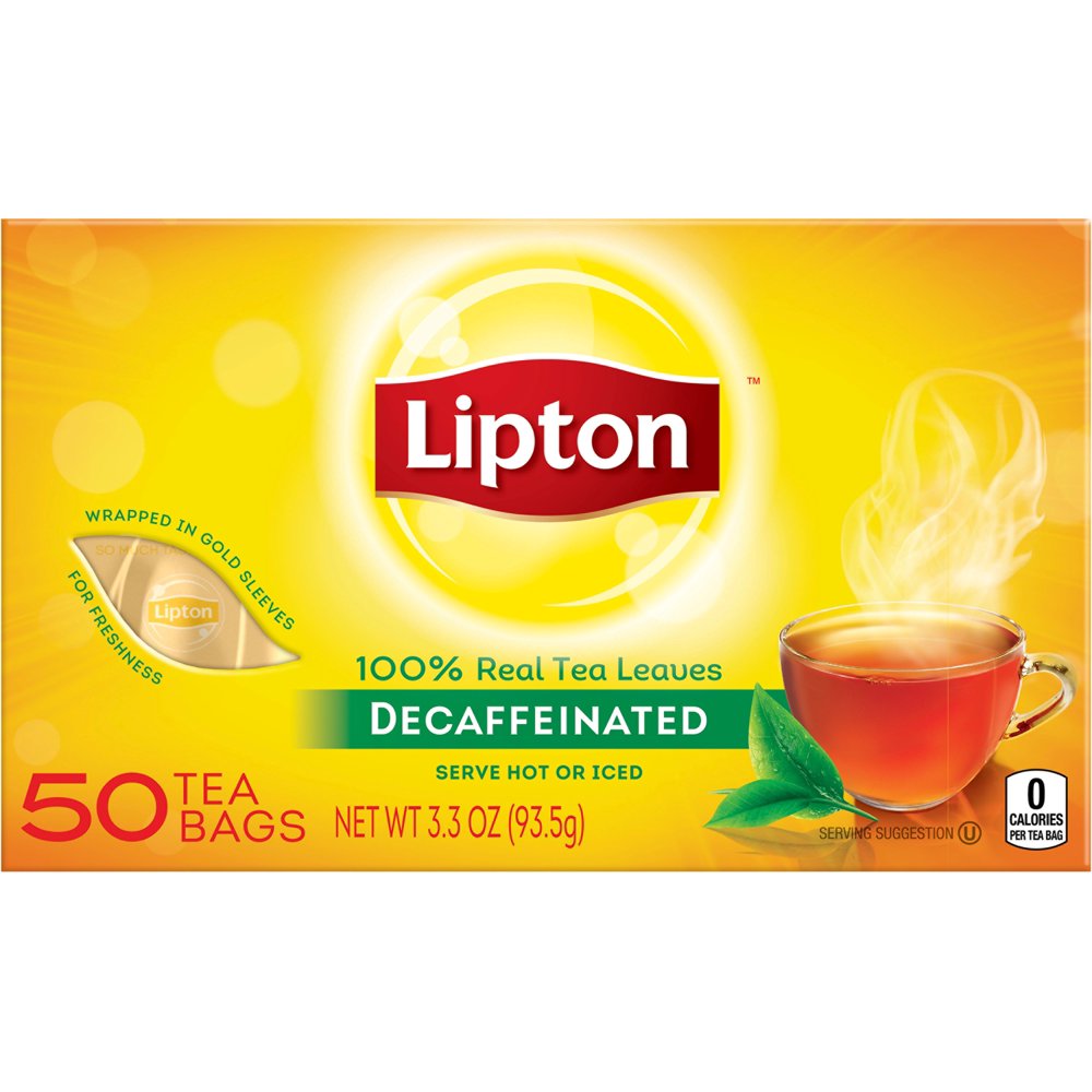 Lipton Black Tea Bags Decaffeinated 50 ct (Pack of 4)