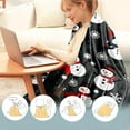 thumbnail image 6 of LanSuare Snowman Flannel Christmas Throw Blanket, 37x27Inch Polyester Fiber Soft Warm Lightweight Blanket, for Couch, Sofa, Gift Idea for Family, 6 of 6