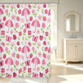 thumbnail image 2 of Erosebridal Kawaii Butterfly Flowers Shower Curtain 72Wx72L,Cute Bug Ladybug Bathroom Curtain,Red Pink, 2 of 5