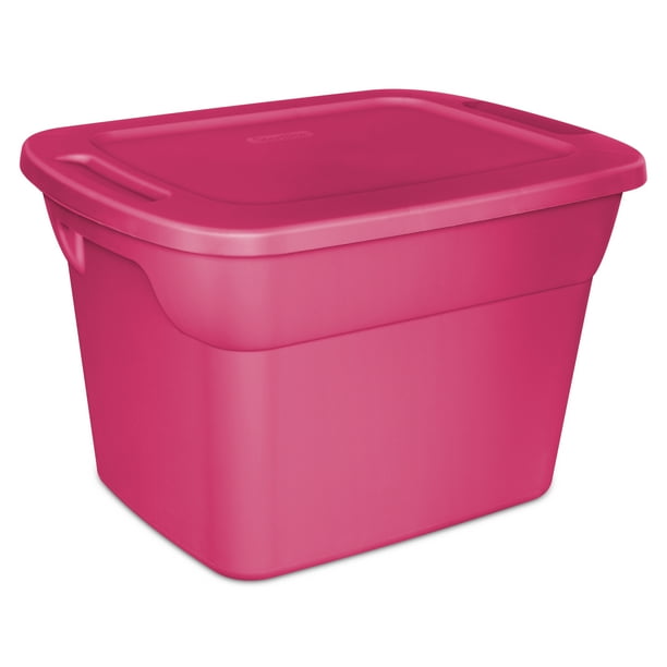 Sterilite 18 Gal 68 L Tote Box Fuchsia Burst Available In A Case Of 8 Or Single Unit Walmart Com Walmart Com