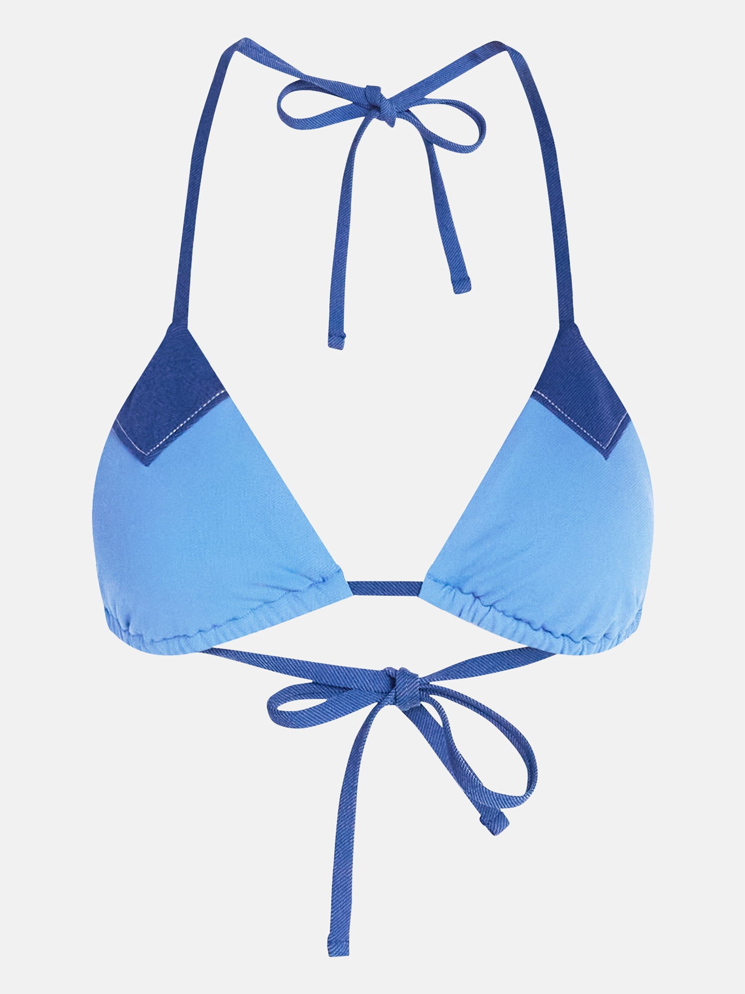 Kacey Lee Women's and Women's Plus Triangle Halter Bikini Top with Seaming, Sizes XS-3X